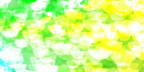 Light Green, Yellow vector backdrop with dots.