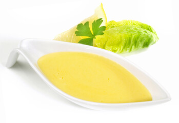 Sauce Hollandaise on white Background - Isolated
