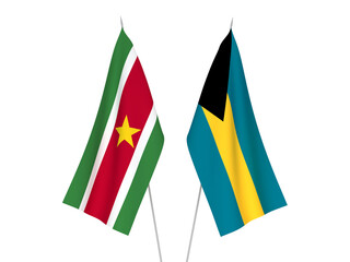 Commonwealth of The Bahamas and Suriname flags