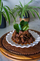 Rendang Daging or beef rendang. Traditional dish usually served during Eid festival.
