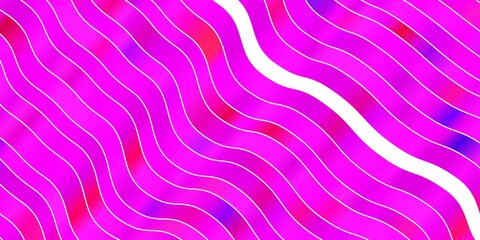Light Purple, Pink vector template with curved lines.