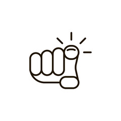 Hand pointer on you icon, point finger direction. Cursor sign with finger for click. Vector on white background