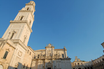 Fototapeta premium The Metropolitan Cathedral of Santa Maria Assunta is the main Catholic place of worship in Lecce. It is located in Piazza del Duomo and is in the Baroque style of Lecce