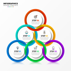 Infographic design template. Creative concept with 6 steps