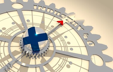 Industry four point zero text on the gear.