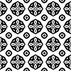 Geometric vector pattern with Black and white colors. Seamless abstract ornament for wallpapers and backgrounds.