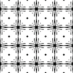 Geometric vector pattern with Black and white colors. Seamless abstract ornament for wallpapers and backgrounds.