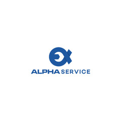 logo design alpha service vector