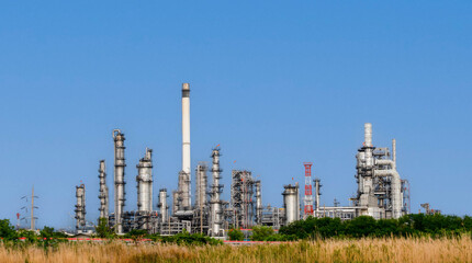 Close up industrial view,A equipment of oil refining,Oil and gas refinery area.