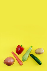 fresh natural vegetables, potatoes, onions and red peppers