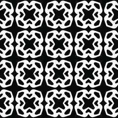 Geometric vector pattern with Black and white colors. Seamless abstract ornament for wallpapers and backgrounds.