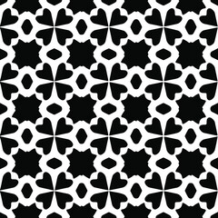 Geometric vector pattern with Black and white colors. Seamless abstract ornament for wallpapers and backgrounds.