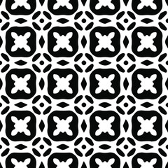 Geometric vector pattern with Black and white colors. Seamless abstract ornament for wallpapers and backgrounds.