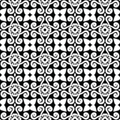Geometric vector pattern with Black and white colors. Seamless abstract ornament for wallpapers and backgrounds.