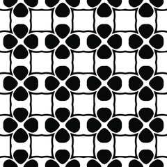 Geometric vector pattern with Black and white colors. Seamless abstract ornament for wallpapers and backgrounds.