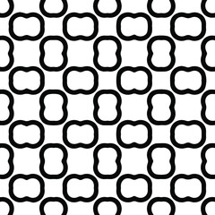 Geometric vector pattern with Black and white colors. Seamless abstract ornament for wallpapers and backgrounds.