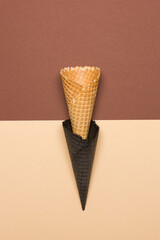 Ice cream cone and chocolate cone 