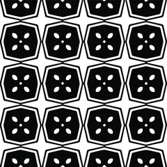 Geometric vector pattern with Black and white colors. Seamless abstract ornament for wallpapers and backgrounds.