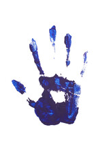 Blue hand print
