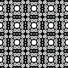 Geometric vector pattern with Black and white colors. Seamless abstract ornament for wallpapers and backgrounds.