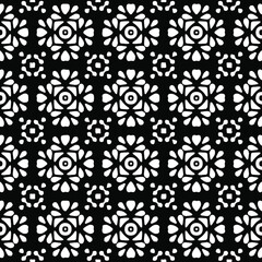 Geometric vector pattern with Black and white colors. Seamless abstract ornament for wallpapers and backgrounds.