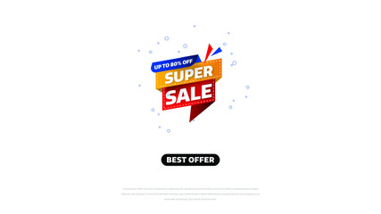 Sale banner template design with geometric background , Big sale special offer up to 80% off. Super Sale, end of season special offer banner. vector illustration.