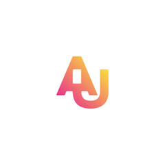 Initial letter AU logo design vector