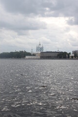 Naklejka premium ship on the river