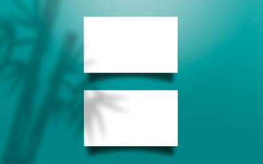 Top View Curved Business Card Mockup