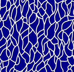 Abstract One Line Drawing Geometric Giraffe Skin Camouflage Repeating Vector Pattern Isolated Background 