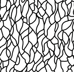 Abstract One Line Drawing Geometric Giraffe Skin Camouflage Repeating Vector Pattern Isolated Background 