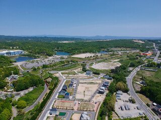 ドローンで空撮した愛知県長久手市の住宅地の風景