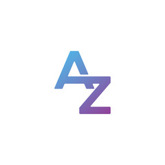 Initial letter AZ logo design vector