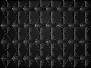 Abstract Geometric Rhombus Pattern Background In Black Color.