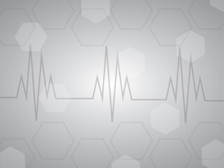 Abstract Medical Background With Pulse In Gray Color.