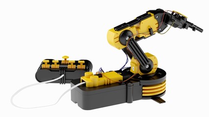 Robotic Arm isolated on white background. 3D illustration.