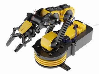 Robotic Arm isolated on white background. 3D illustration.