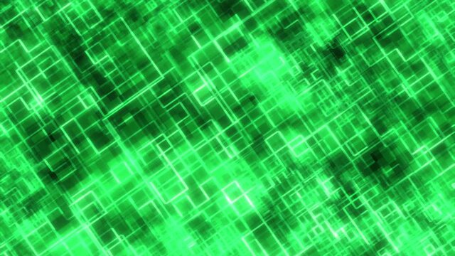 Flashing Tilted Square Loop Green Animation Background