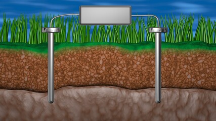 Soil sensitivity testing using electricity .
Soil resistivity testing using electricity . 
3d rendering illustration .
