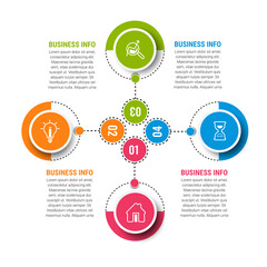 Business Infographics circle origami style Vector illustration. Can be used for flow charts, presentations, web sites, banners, printed materials. EPS 10
