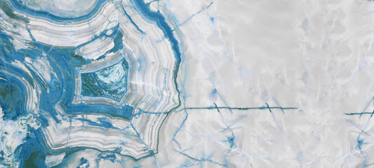 Blue white abstract marble granite natural stone texture background banner panorama