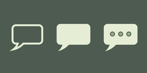 Set of communication bubble icons in flat style. Vector chat, talk symbol for your web site design, logo, app, UI.