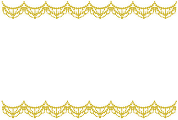 金のネックレスの飾りがレース状にある背景イラスト