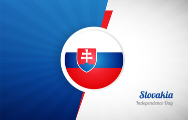 Happy independence day of Slovakia greeting background. Abstract Slovakia country flag illustration
