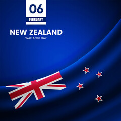 Obraz na płótnie Canvas Creative New Zealand flag on fabric texture. Vintage style waitangi day background
