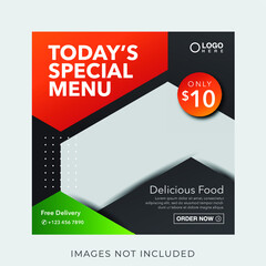 food culinary menu banner for social media post template