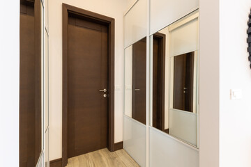 Apartment interior, corridor with mirror