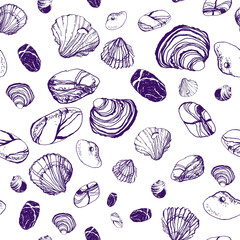 watercolor, shells, summer, holidays, vacation, seashore, pebbles, beach, happiness