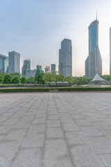 Obraz premium The modern architectures in Shanghai, China, at sunset.