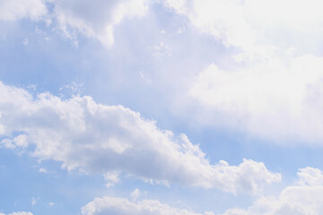 Beautiful blue spring sky with wind-blown clouds	